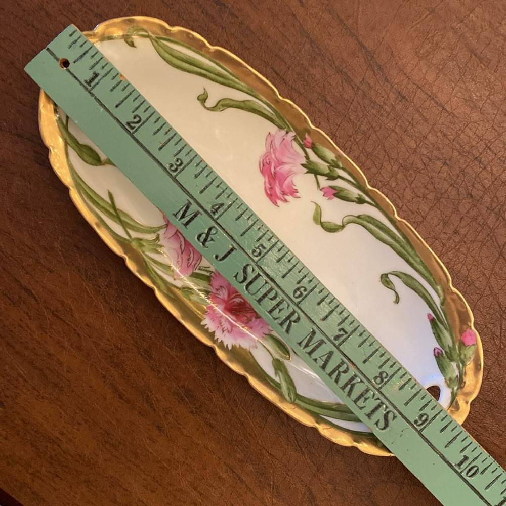 Antique Bavarian Hand-painted Celery Dish - Picture 6 of 7